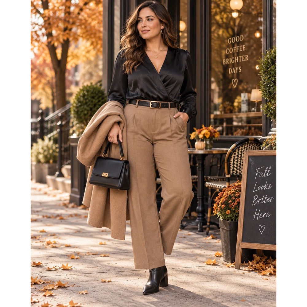 Women M Black Satin Bodysuit Wrap V Neck Long Sleeve Date Night Cocktail Top
